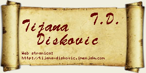 Tijana Dišković vizit kartica